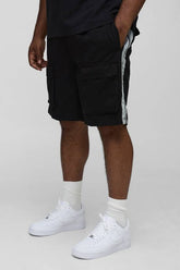 Plus Relaxed Fit Side Panel Drawcord Cargo Shorts