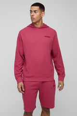 Regular Fit Waffle MAN Varsity Hoodie