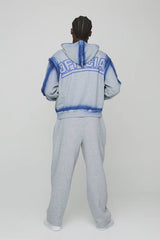 Oversized Boxy Loopback Seam Detail Zip Through Hoodie