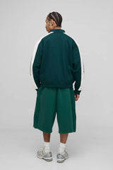 Oversized Jersey Moto Collar Bomber Jacket