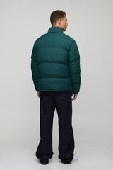 Tall Funnel Neck Regular Fit Puffer Jacket in Khaki