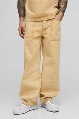 Relaxed Fit Tinted Panelled Jeans