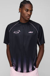 Oversized Ombre Stripe Piping Sports Top