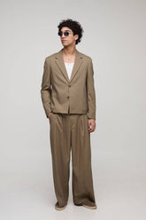 Straight Fit Cropped Herringbone Hem Suit Blazer
