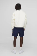 Oversized Boxy OFCL Embroidered Nylon Varsity Jacket