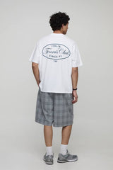 Wide Leg Check Double Pleat Jort