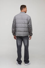 Tall Regular Fit Quilted Scuba Sleeve Puffer