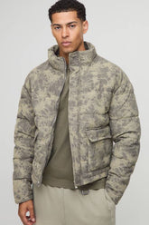 Oversized Boxy Washed Cord Puffer Jacket