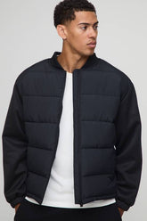 Regular Fit Quilted Scuba Sleeve Puffer