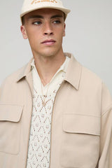 Oversized Boxy Cargo Pocket Harrington Jacket