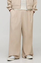 Pleated Front Wide Leg Trousers