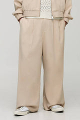 Pleated Front Wide Leg Trousers