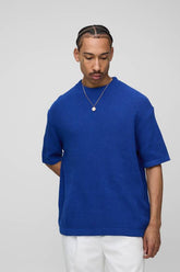 Oversized Ribbed Knitted T-shirt