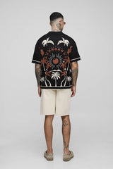 Tall Relaxed Palm Scenic Jacquard Knitted Shirt