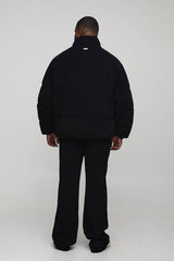Plus Relaxed Fit Textured Faux Suede Stacked Trousers