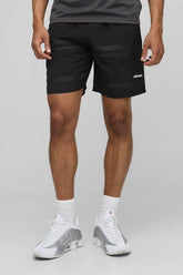 Elasticated Waist Relaxed Crinkle Nylon Striped Shorts