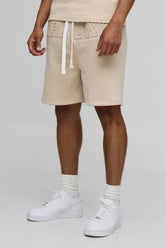 Oversized Worldwide Embossed Drop Crotch Shorts