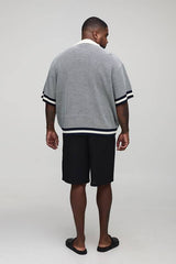 Plus Relaxed Fit Heavyweight Linen Fixed Waist Shorts
