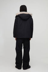Oversized Faux Fur Trim Hooded Funnel Parka Jacket