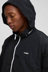 Regular Fit Lightweight Nylon Funnel Neck with Hood Windbreaker Jacket