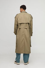 Oversized Twill Double Breasted Trench Coat