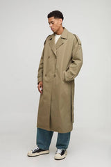 Oversized Twill Double Breasted Trench Coat