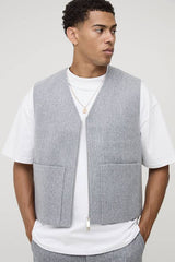 Boxy Fit Melton Gilet
