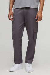 Straight Fit Fixed Waist Cargo Trousers