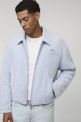 Boxy Fit Textured Harrington Jacket