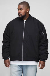 Plus Peached Embroidered MA1 Bomber Jacket