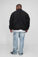 Plus Peached Embroidered MA1 Bomber Jacket