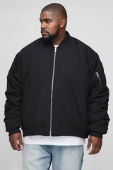 Plus Peached Embroidered MA1 Bomber Jacket