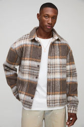 Oversized Boxy Brushed Check Overshirt