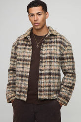 Regular Fit Heavyweight Brushed Check Overshirt