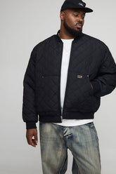 Plus Quilted Carpenter Pocket Regular Fit Bomber Jacket