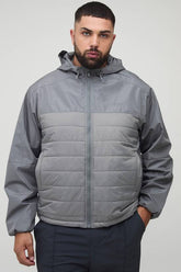 Plus Regular Fit Lightweight Quilted Hooded Jacket