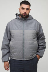Plus Regular Fit Lightweight Quilted Hooded Jacket