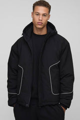 Tall Regular Fit Piping Detail Nylon Padded Parka