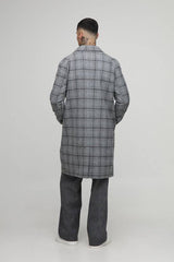 Tall Regular Fit Raglan Single Breasted Check Collar Buckle Car Coat