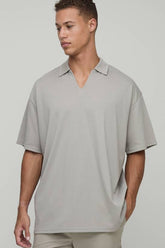 Tall Oversized Interlock V Neck Polo