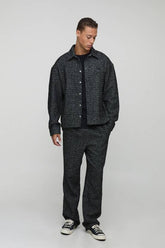 Tall Oversized Brushed Herringbone Overshirt