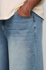 Plus Star Rhinestone Baggy Fit Jeans