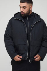 Plus Regular Fit Zip Up Hooded Windbreaker
