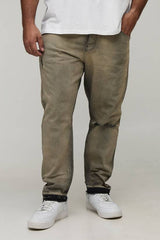 Plus Slim Fit Subtle Ripped Tinted Jeans With Let Down Hem