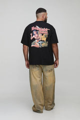 Plus Baggy Fit Washed Star Applique Jeans