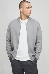 Regular Fit Smart Knitted Bomber Jacket