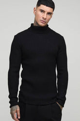 Tall Essential Muscle Fit Ribbed Roll Neck Jumper