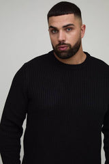 Plus Essential Regular Fit Ribbed Knitted Jumper