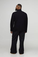 Plus Essential Regular Fit Ribbed Roll Neck Jumper