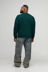 Plus Essential Boxy Fit Cable Knitted Jumper
